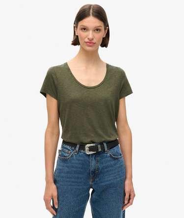 T-shirt à encolure dégagée
